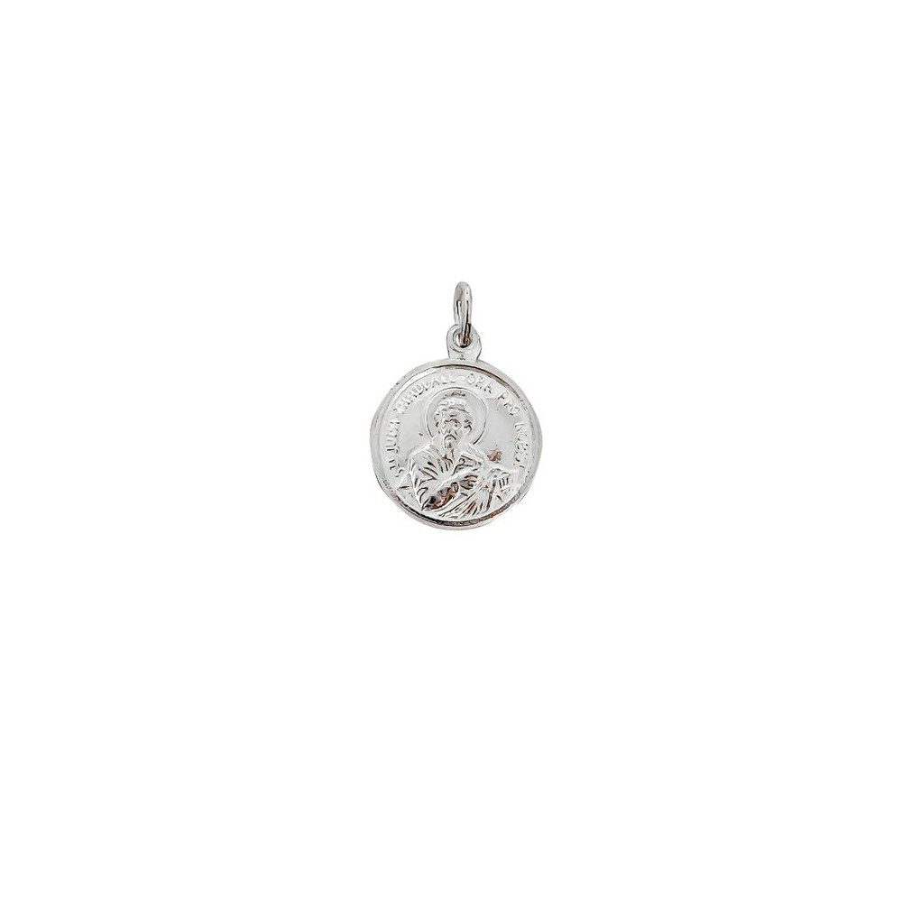 COLGANTE MEDALLA SAN JUDAS TADEO 18MM PLATA FINA 925 - 1