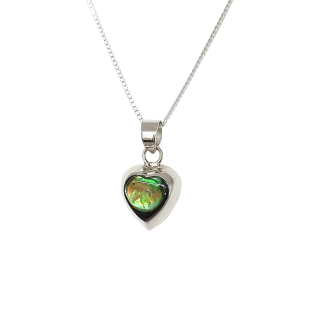 COLLAR ANDREA COGGIOLA JOYAS PLATA FINA 925 CORAZON ABALONE