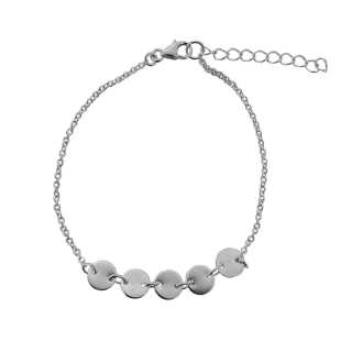 PULSERA ANDREA COGGIOLA JOYAS 5 DISCOS PLATA FINA 925 - 1