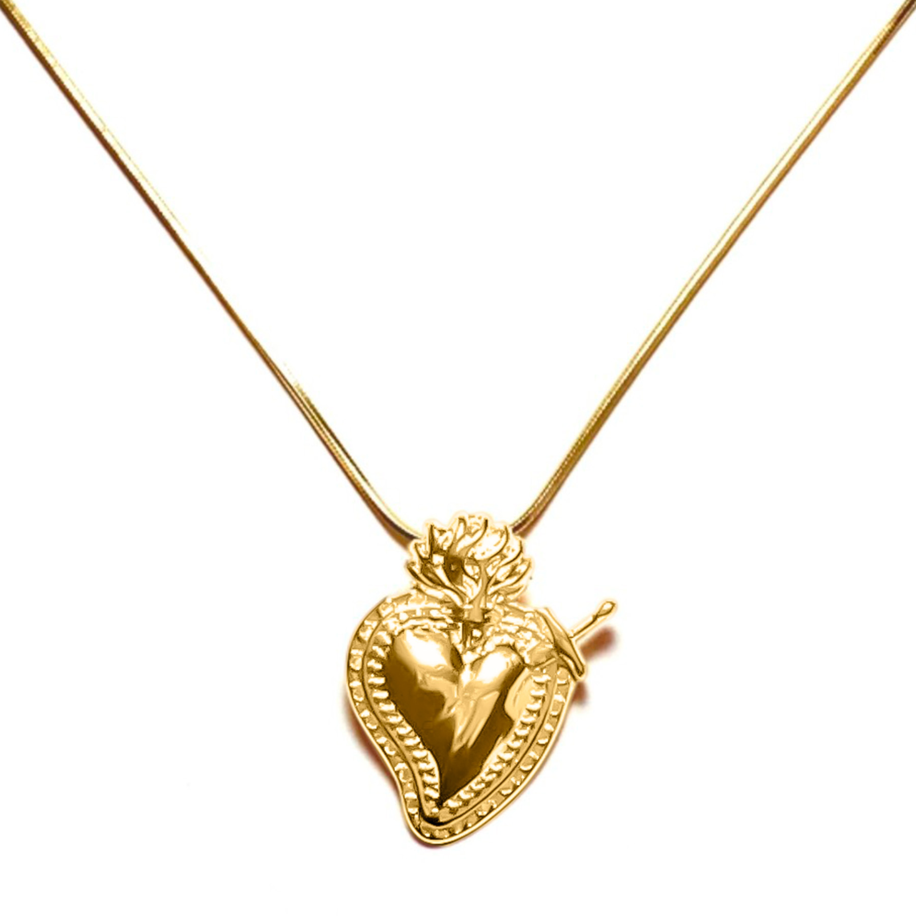 COLLAR ANDREA COGGIOLA JOYAS ENCHAPADO ORO 18K CORAZÓN DETENTE - 1