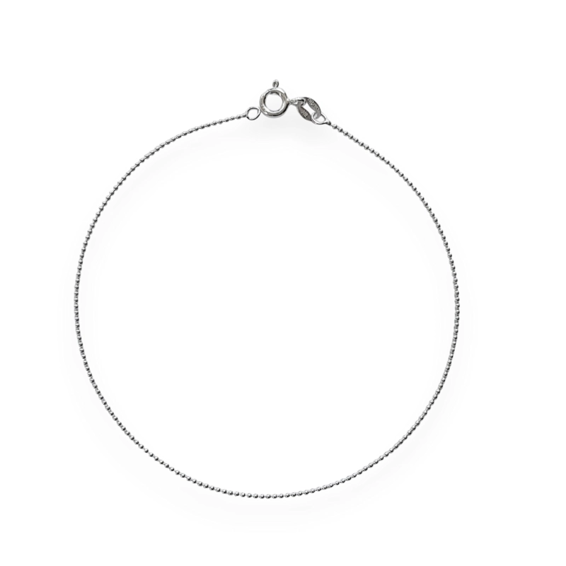 TOBILLERA ANDREA COGGIOLA JOYAS BOLITAS 24CM PLATA FINA 925 - 1