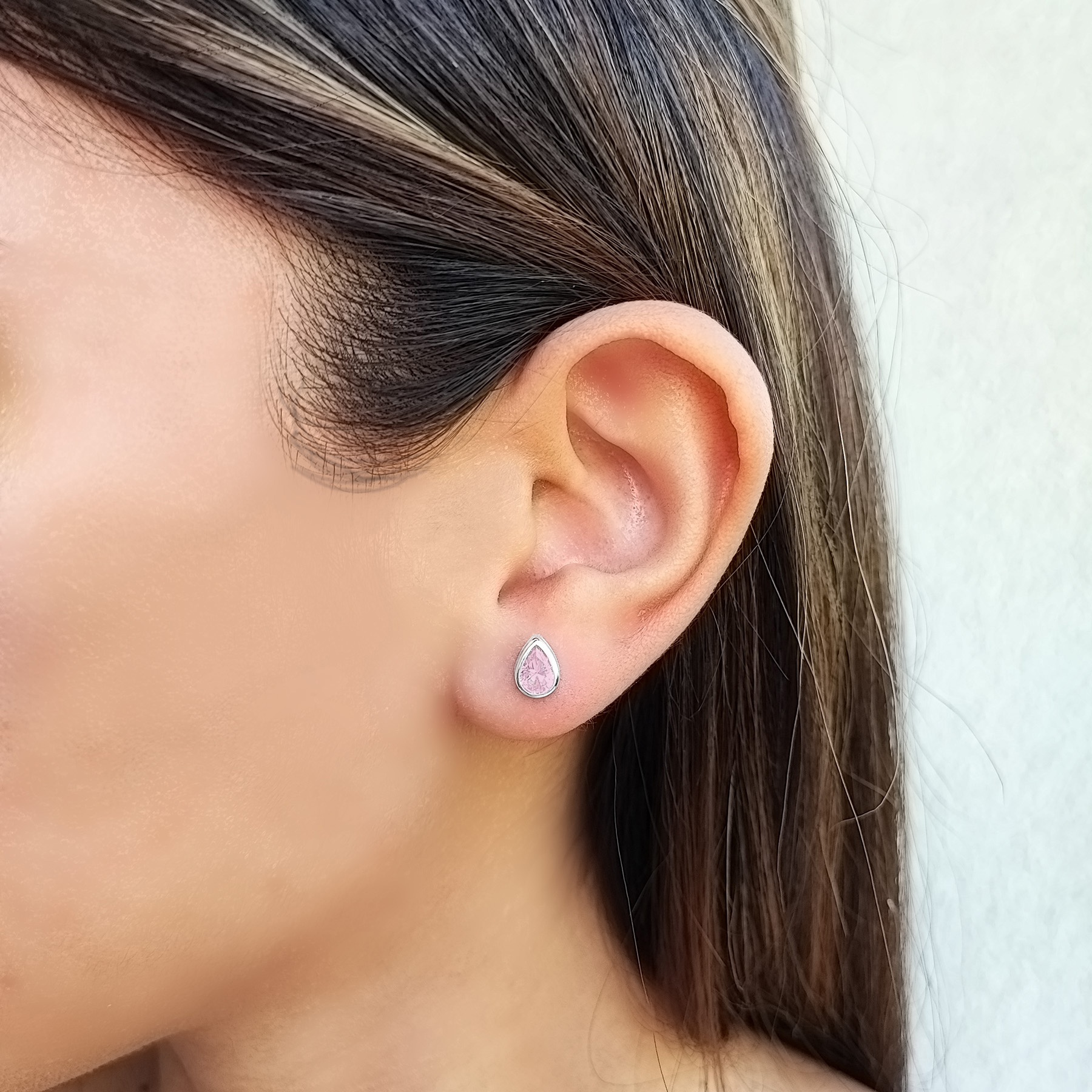 AROS ANDREA COGGIOLA JOYAS GOTA CIRCÓN ROSADO PLATA FINA 925 - 2