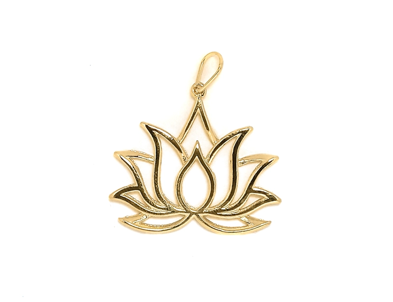 COLGANTE FLOR DE LOTO ENCHAPADO ORO 18K - 1