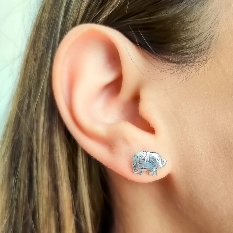 AROS ANDREA COGGIOLA JOYAS ELEFANTE PLATA FINA 925 - 3