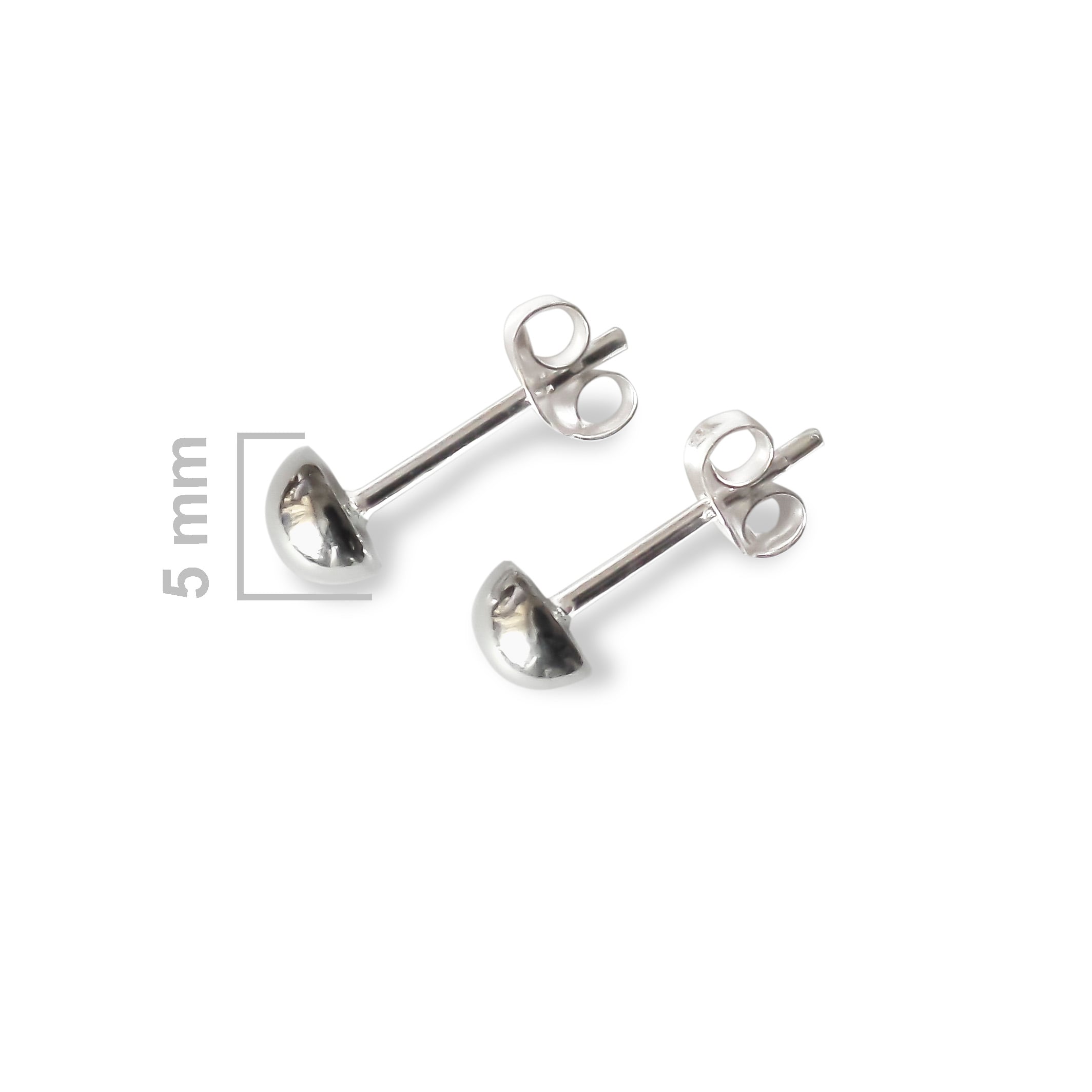 AROS ANDREA COGGIOLA JOYAS MEDIA BOLA 5MM PLATA FINA 925 - 2