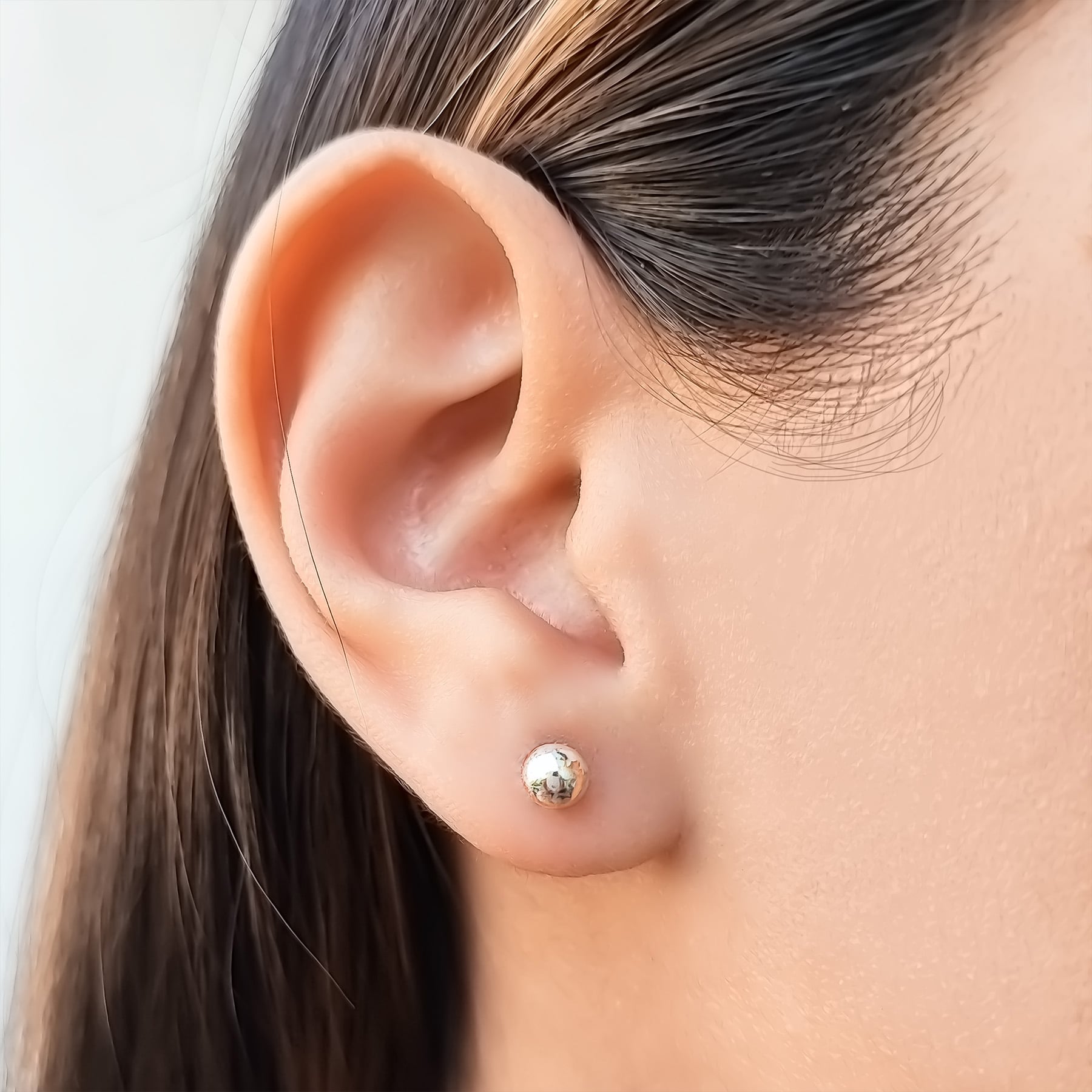 AROS ANDREA COGGIOLA JOYAS MEDIA BOLA 5MM PLATA FINA 925 - 3