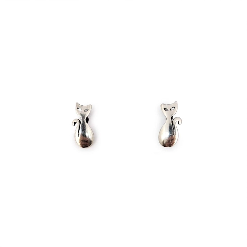 AROS ANDREA COGGIOLA JOYAS GATO LISO PLATA FINA 925 - 1