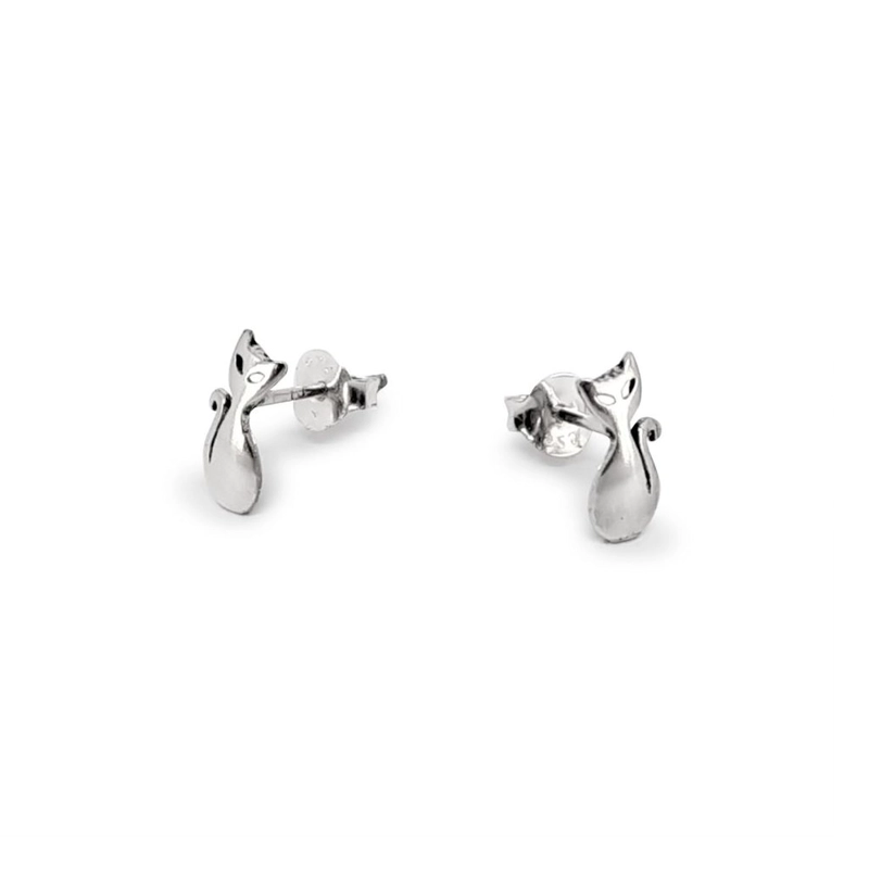 AROS ANDREA COGGIOLA JOYAS GATO LISO PLATA FINA 925 - 2