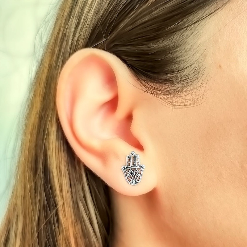 AROS ANDREA COGGIOLA JOYAS MANO FÁTIMA PLATA FINA 925 - 3