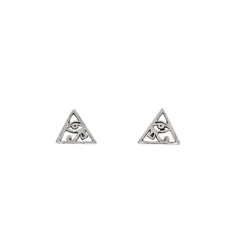 AROS ANDREA COGGIOLA JOYAS TRIÁNGULO OJO HORUS PLATA FINA 925 - 1