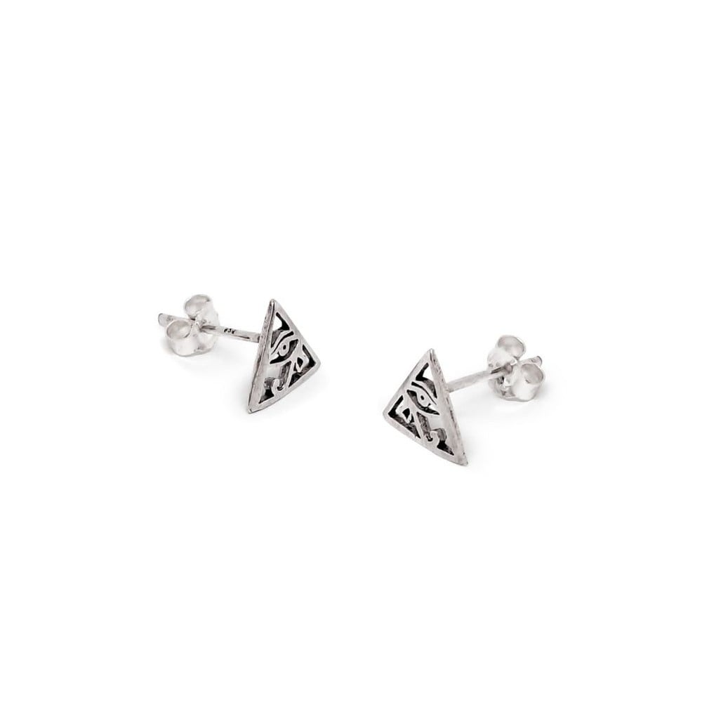 AROS ANDREA COGGIOLA JOYAS TRIÁNGULO OJO HORUS PLATA FINA 925 - 2
