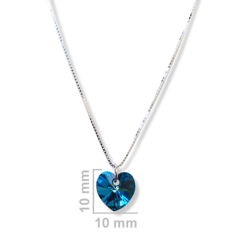 COLLAR ANDREA COGGIOLA JOYAS PLATA FINA 925 CORAZÓN CRISTAL AUSTRÍACO CADENA VENECIANA - 2
