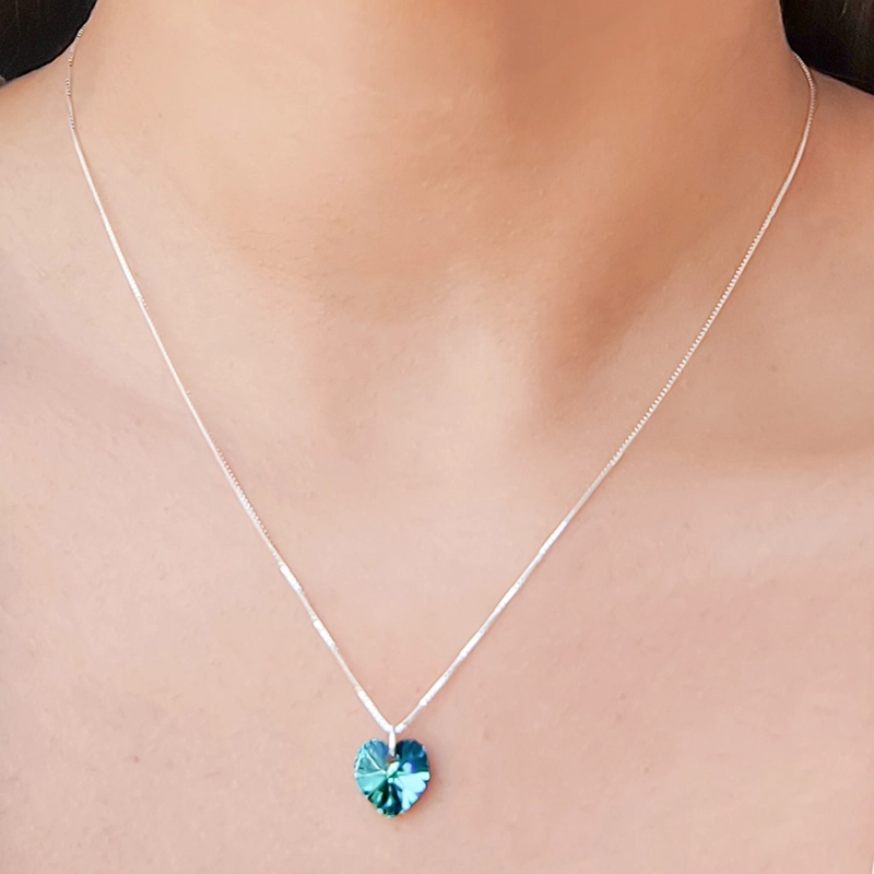 COLLAR ANDREA COGGIOLA JOYAS PLATA FINA 925 CORAZÓN CRISTAL AUSTRÍACO CADENA VENECIANA - 4