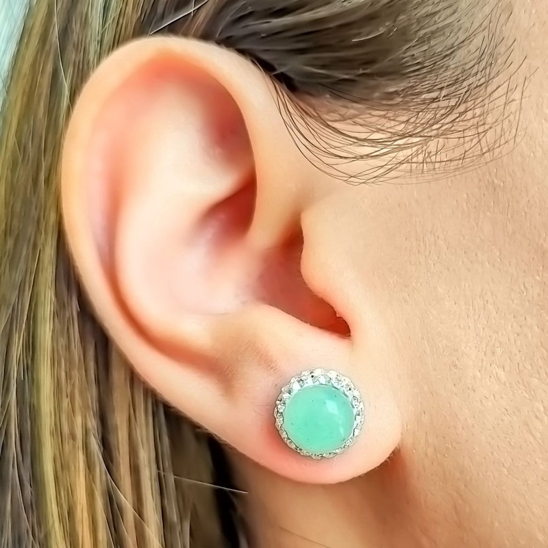 AROS ANDREA COGGIOLA JOYAS JADE CIRCONES 11MM PLATA FINA 925 - 3