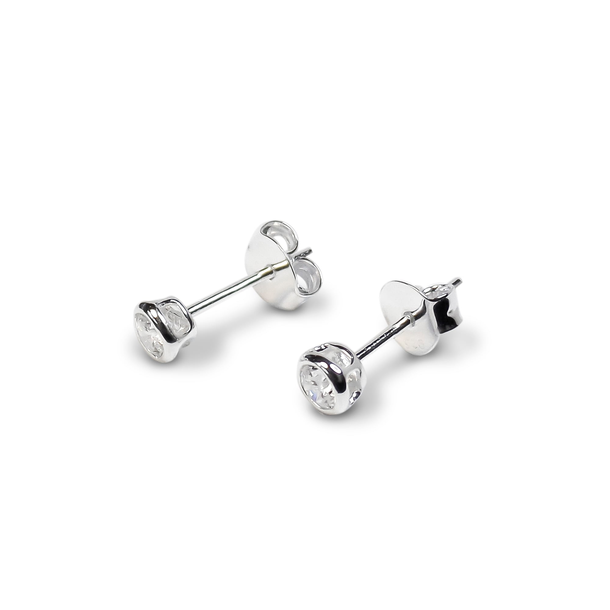AROS ANDREA COGGIOLA JOYAS CIRCÓN SOLITARIO CANASTILLO 3MM PLATA FINA 925 - 1