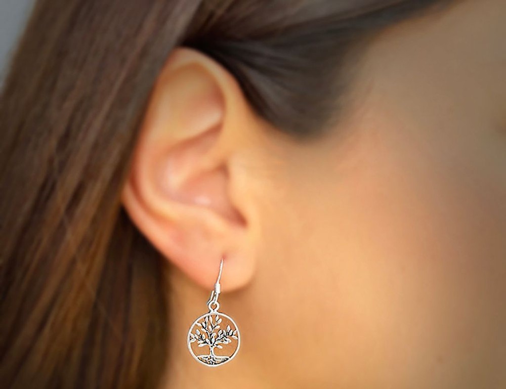 AROS ANDREA COGGIOLA JOYAS ÁRBOL DE LA VIDA GANCHO PLATA FINA 925 - 2