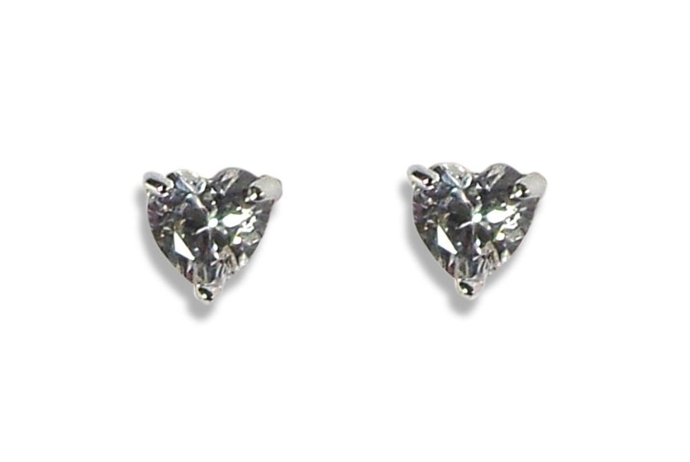 AROS ANDREA COGGIOLA JOYAS CORAZÓN CIRCÓN MINI BLANCO 4MM PLATA FINA 925 - 1