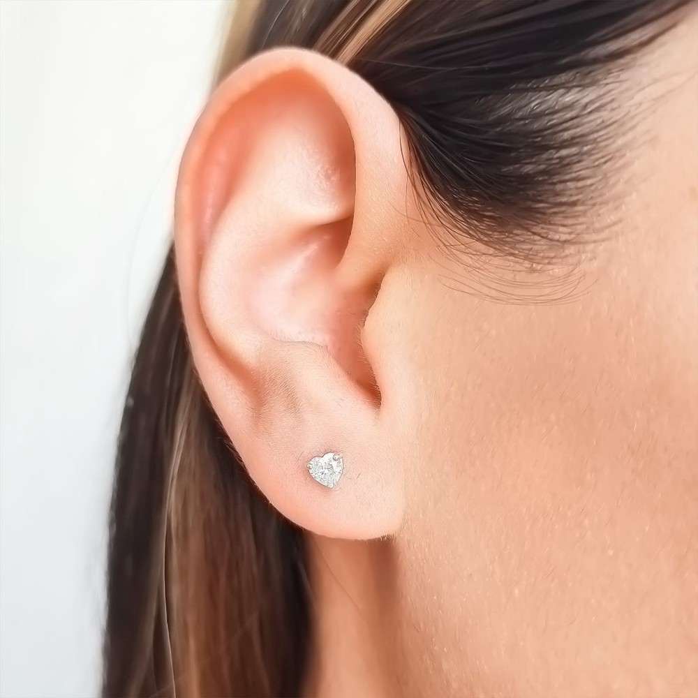 AROS ANDREA COGGIOLA JOYAS CORAZÓN CIRCÓN MINI BLANCO 4MM PLATA FINA 925 - 3