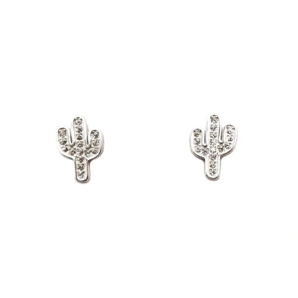 AROS ANDREA COGGIOLA JOYAS CACTUS CIRCÓN BLANCO PLATA FINA 925 - 1
