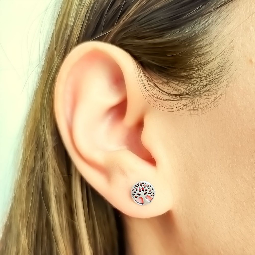 AROS ANDREA COGGIOLA JOYAS ÁRBOL DE LA VIDA MINI PLATA FINA 925 - 3