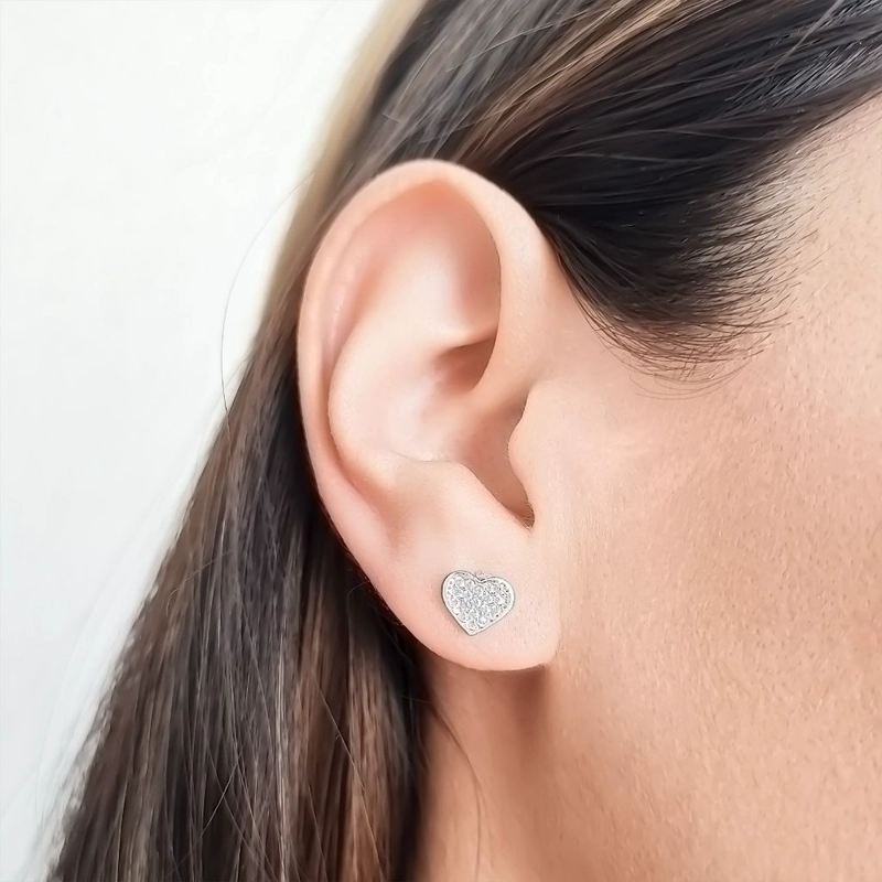 AROS ANDREA COGGIOLA JOYAS CORAZÓN CIRCÓN PLATA FINA 925 - 3