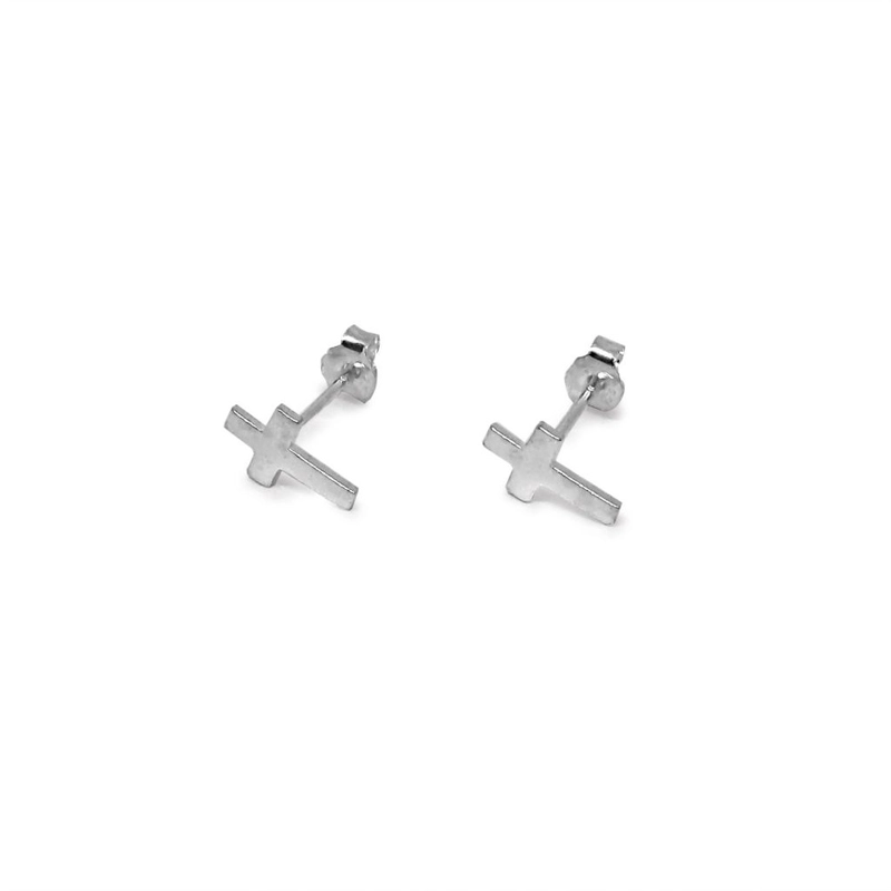 AROS ANDREA COGGIOLA JOYAS CRUZ MINI PLATA FINA 925 - 2