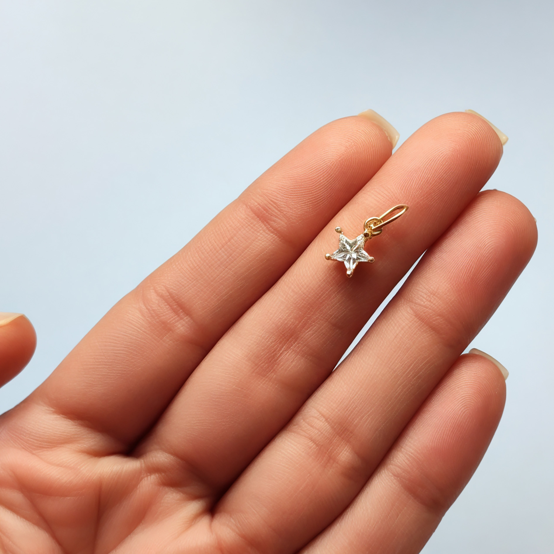 COLGANTE PUNTO DE LUZ ESTRELLA ENCHAPADO ORO 18K - 3