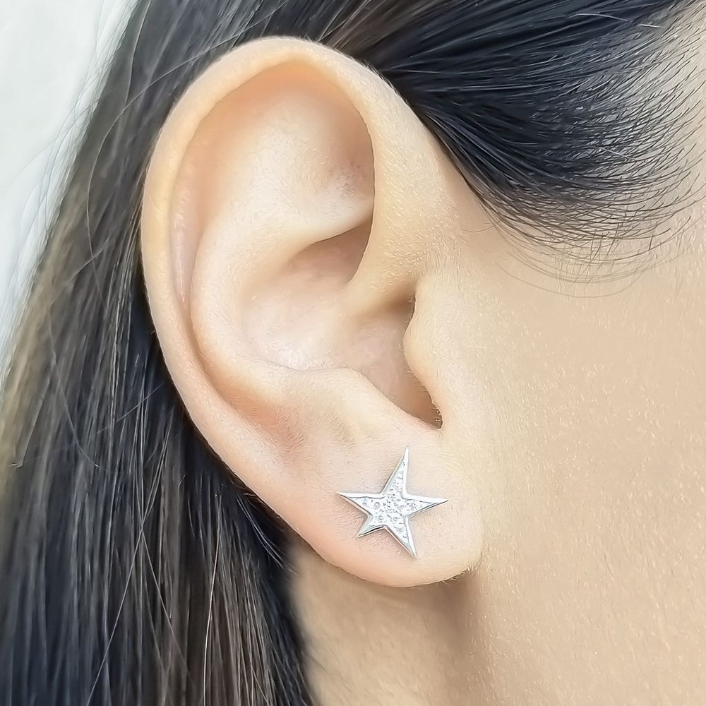 AROS ANDREA COGGIOLA JOYAS ESTRELLAS CIRCÓN 11MM PLATA FINA 925 - 3
