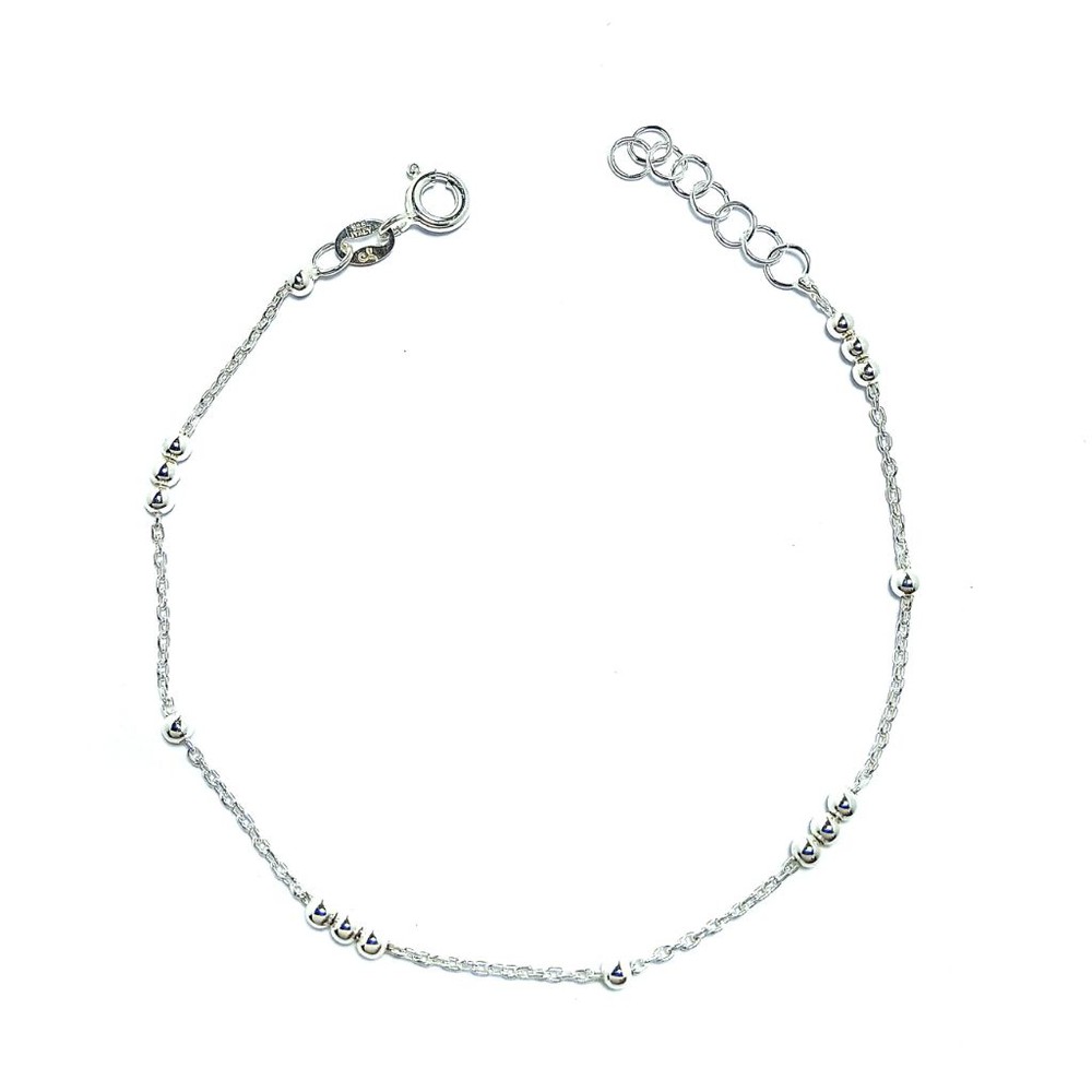 PULSERA ANDREA COGGIOLA JOYAS PELOTITAS CADENA FORZATINA PLATA FINA 925 - 1