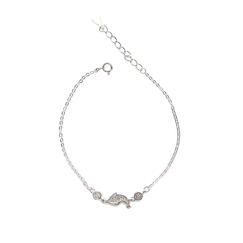 PULSERA ANDREA COGGIOLA JOYAS DELFÍN 2 CIRCONES PLATA FINA 925 - 1