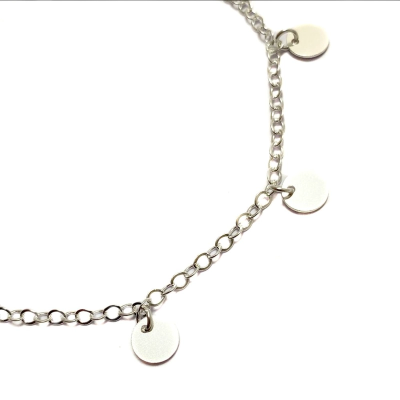 PULSERA ANDREA COGGIOLA JOYAS 7 MONEDAS COLGANTES PLATA FINA 925 - 2