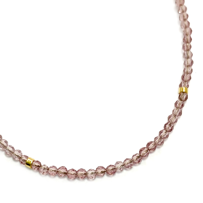PULSERA ANDREA COGGIOLA JOYAS CRISTAL MORADO CLARO MOSTACILLAS ENCHAPADO ORO 18K - 2