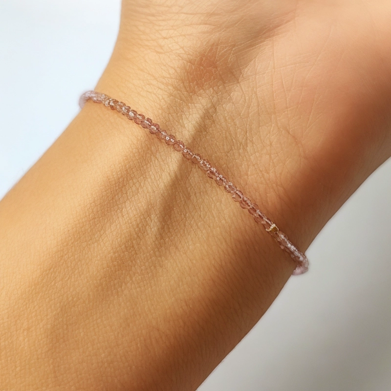 PULSERA ANDREA COGGIOLA JOYAS CRISTAL MORADO CLARO MOSTACILLAS ENCHAPADO ORO 18K - 3