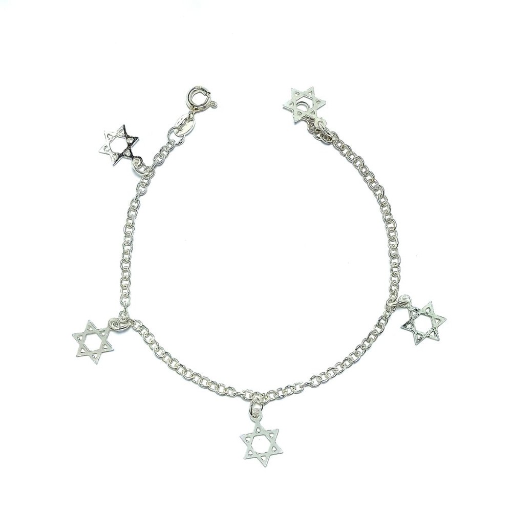 PULSERA ANDREA COGGIOLA JOYAS ESTRELLA DE DAVID PLATA FINA 925 - 1