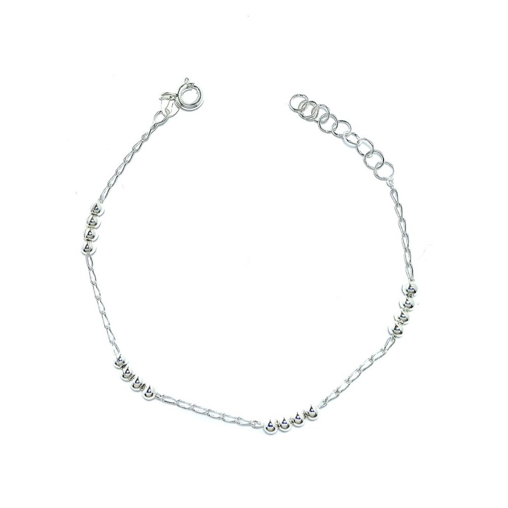 PULSERA ANDREA COGGIOLA JOYAS BOLITAS CADENA ESLABÓN PLATA FINA 925 - 1