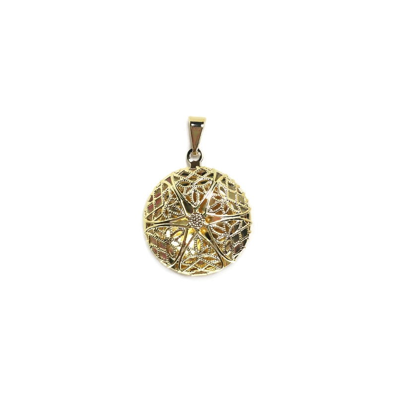 COLGANTE GUARDAPELO REDONDO FILIGRANA ENCHAPADO ORO 18K - 1