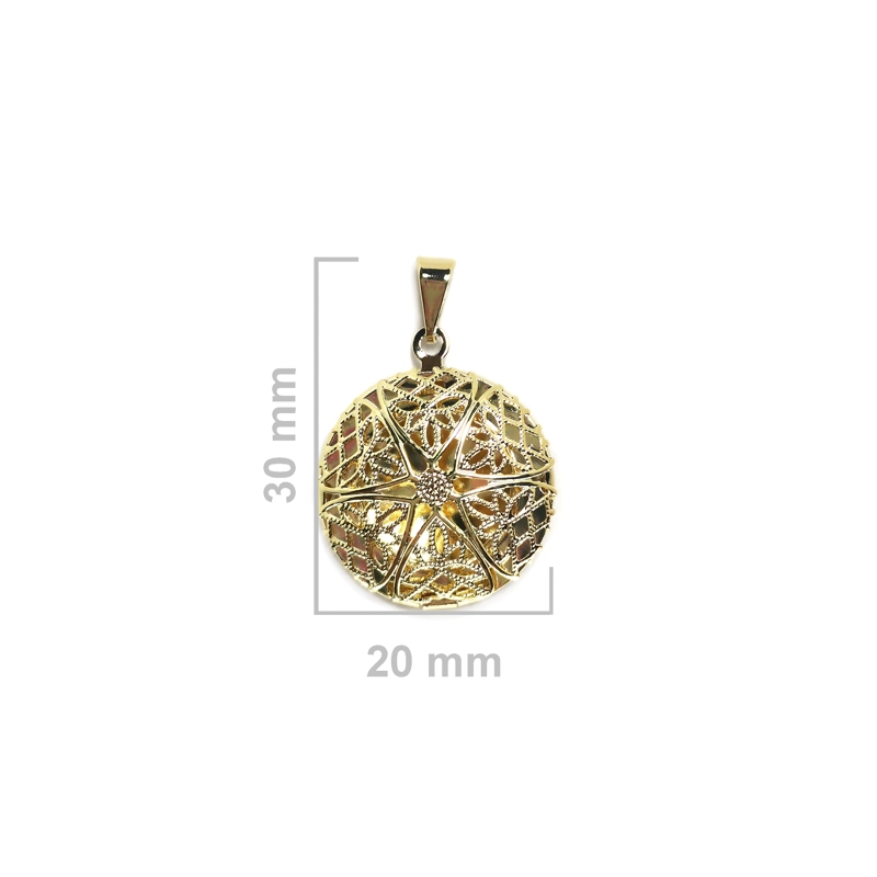COLGANTE GUARDAPELO REDONDO FILIGRANA ENCHAPADO ORO 18K - 2