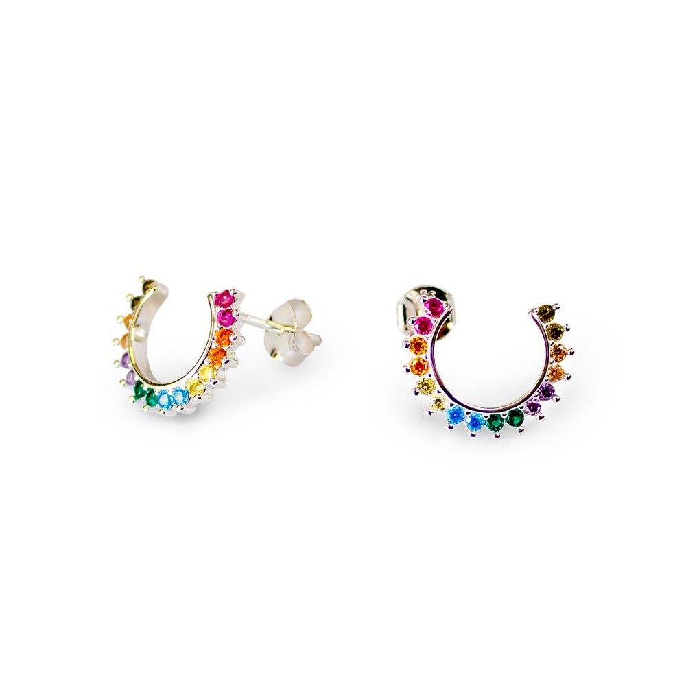 AROS ANDREA COGGIOLA JOYAS TREPADOR CINTILLO CIRCÓN COLORES 22MM PLATA FINA 925 - 1