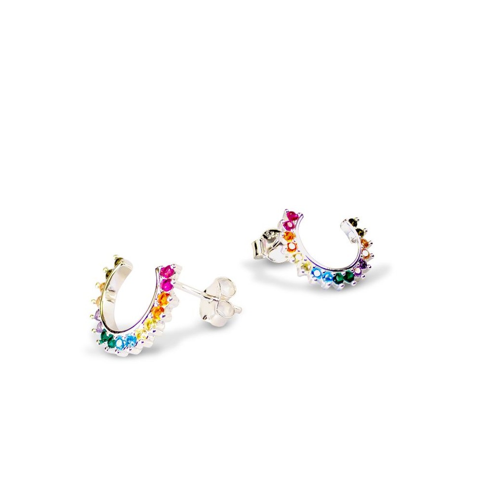 AROS ANDREA COGGIOLA JOYAS TREPADOR CINTILLO CIRCÓN COLORES 22MM PLATA FINA 925 - 2