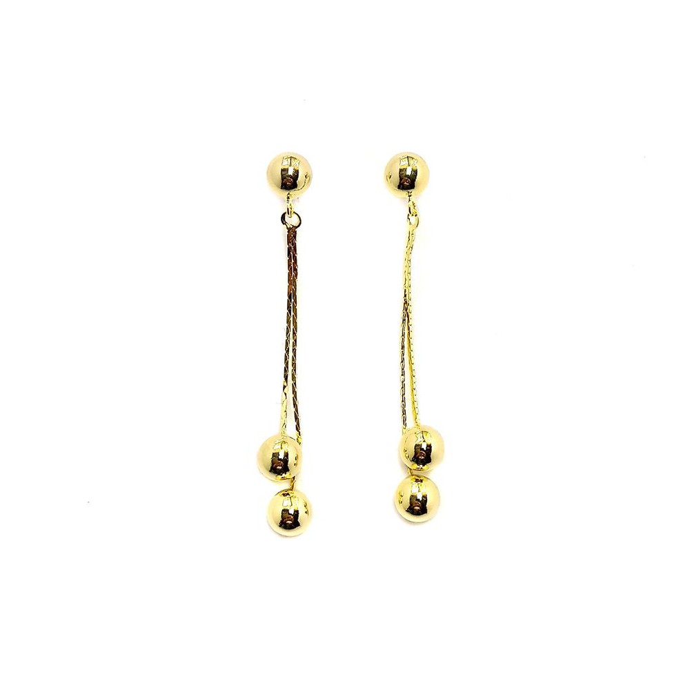 AROS ANDREA COGGIOLA JOYAS CADENA 3 BOLITAS ENCHAPADO ORO 18K - 1
