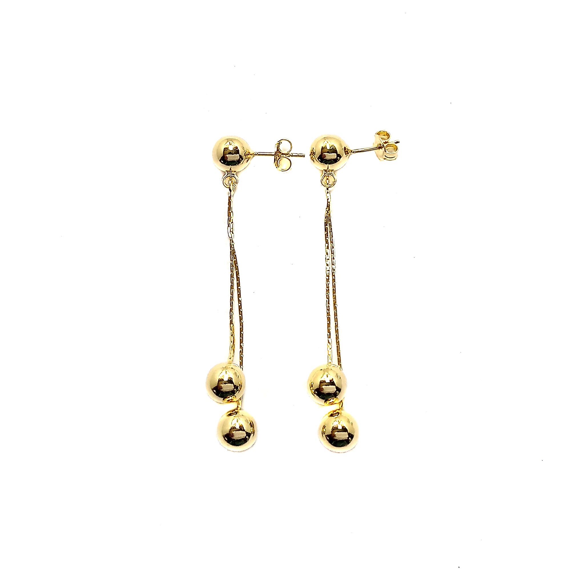 AROS ANDREA COGGIOLA JOYAS CADENA 3 BOLITAS ENCHAPADO ORO 18K - 2