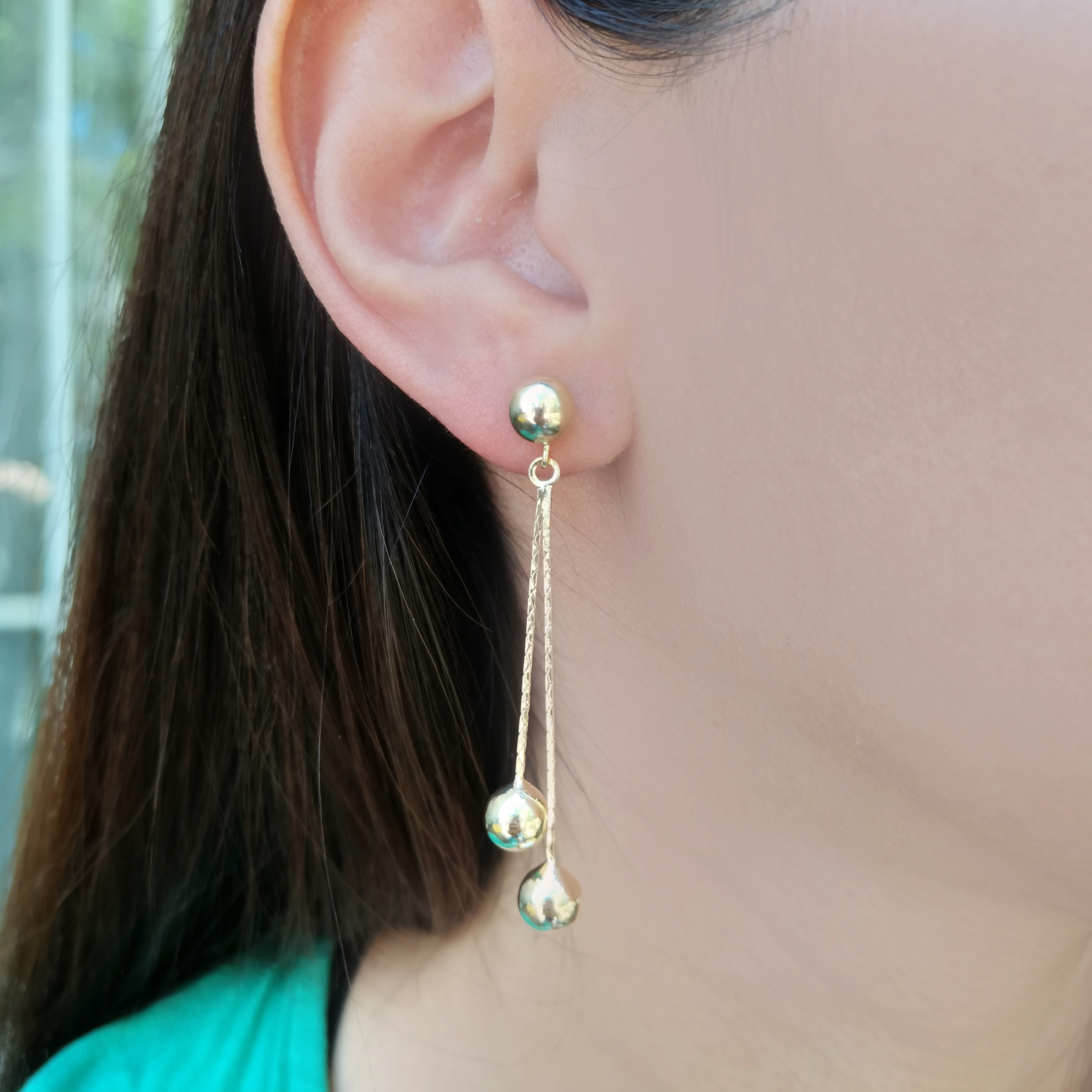 AROS ANDREA COGGIOLA JOYAS CADENA 3 BOLITAS ENCHAPADO ORO 18K - 3