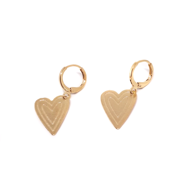 AROS ARGOLLA CORAZON SAMI ENCHAPADO ORO 18K - 1