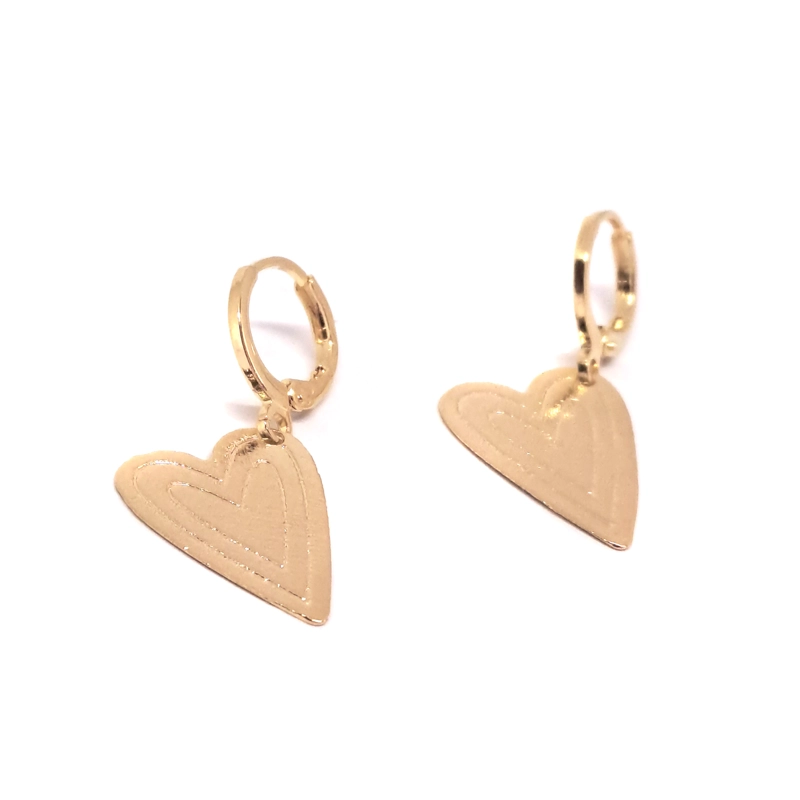 AROS ARGOLLA CORAZON SAMI ENCHAPADO ORO 18K - 2