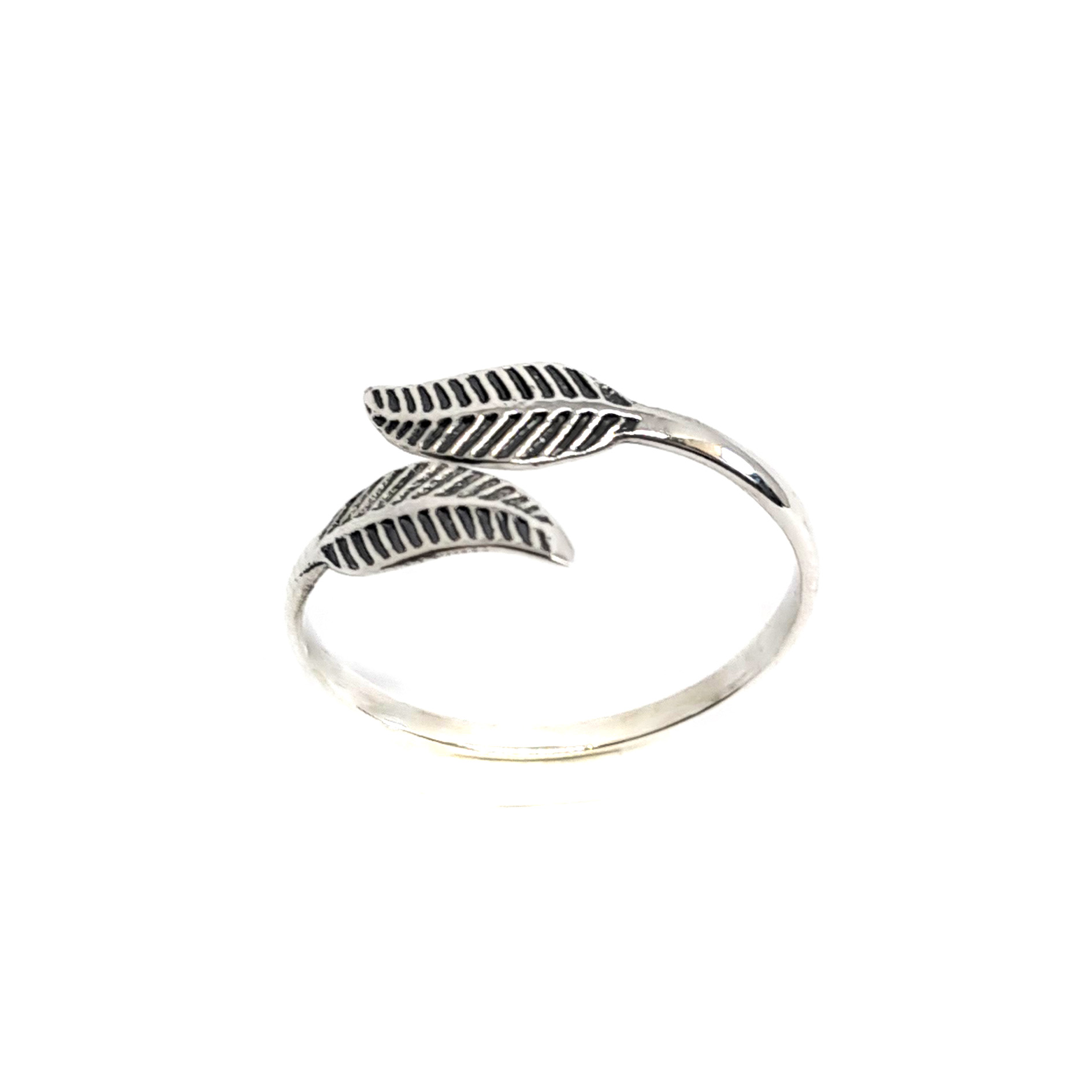 ANILLO ANDREA COGGIOLA JOYAS 2 HOJAS #18 PLATA FINA 925 AJUSTABLE - 1