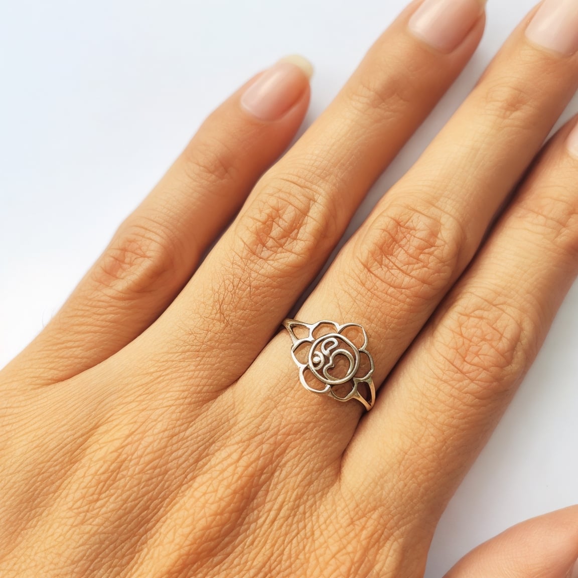 ANILLO ANDREA COGGIOLA JOYAS FLOR DE LOTO OHM #17 PLATA FINA 925 - 3