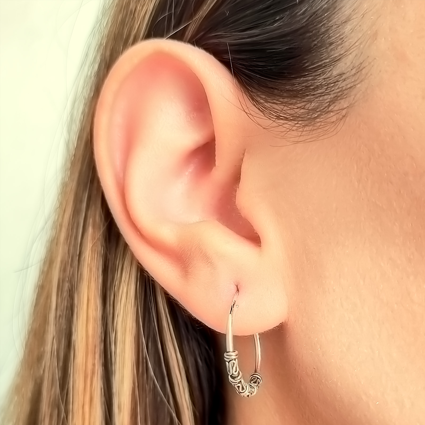 AROS ANDREA COGGIOLA JOYAS ARGOLLAS LIVIA 18MM PLATA FINA 925 - 2