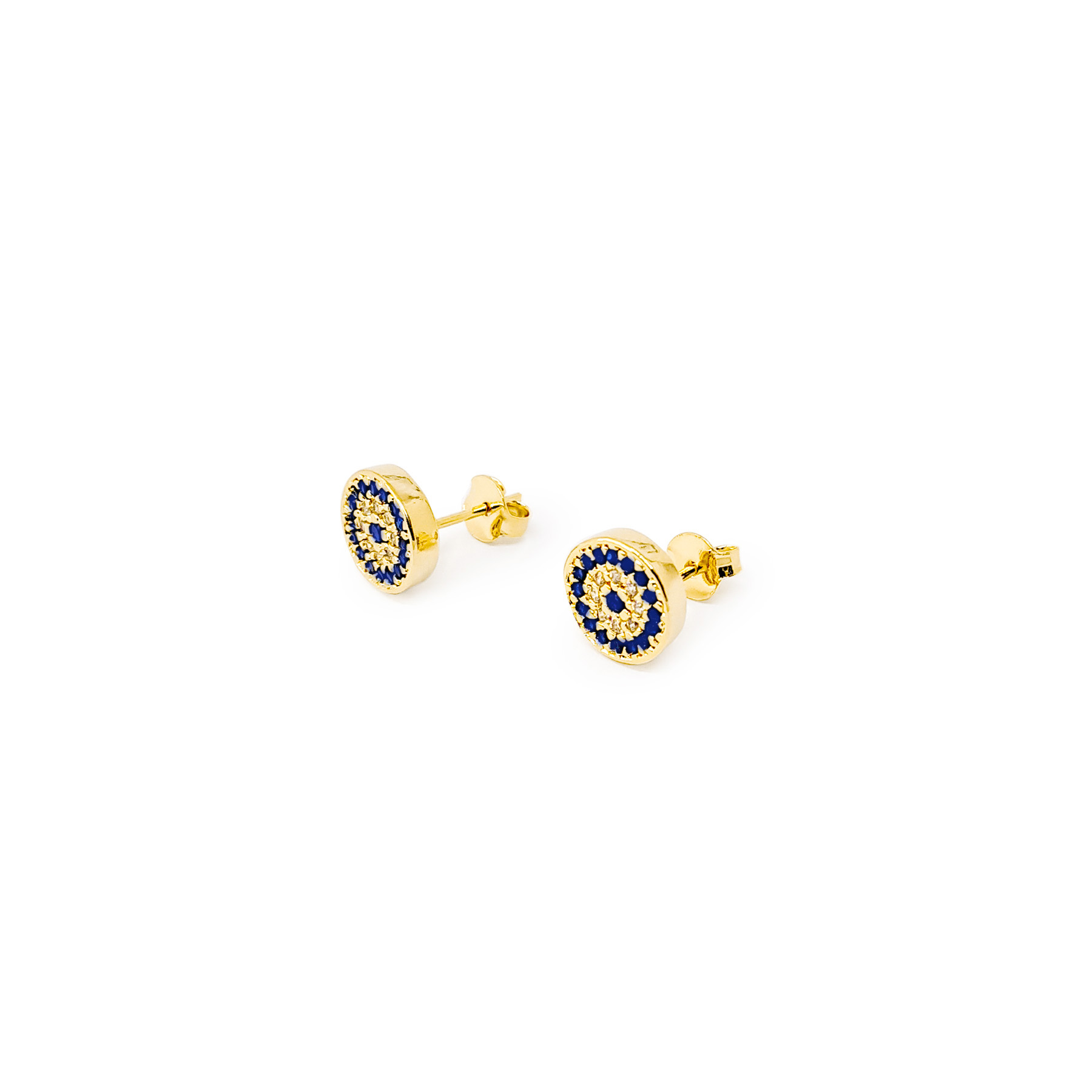 AROS ANDREA COGGIOLA JOYAS OJOS TURCOS CIRCONES 9MM ENCHAPADO ORO 18K - 2