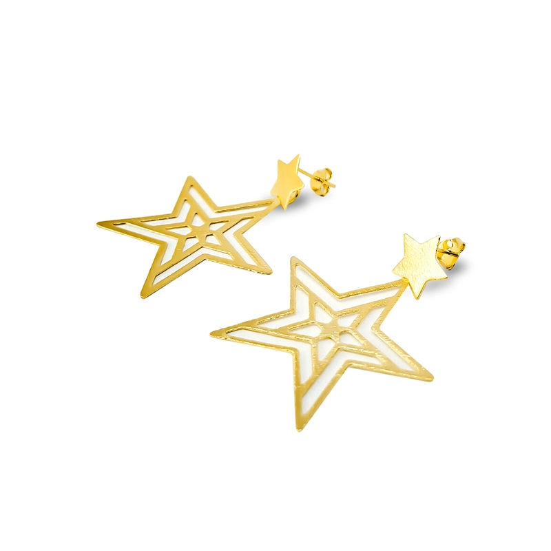 AROS ANDREA COGGIOLA JOYAS STAR ENCHAPADO ORO 18K - 2