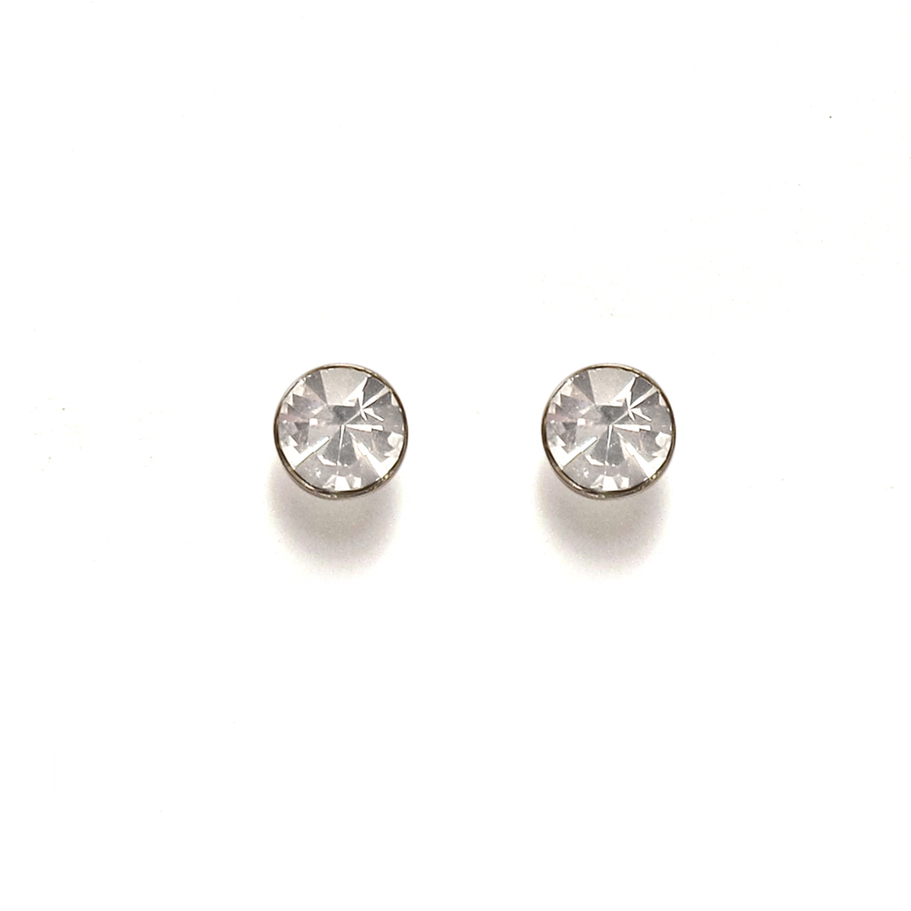 AROS ANDREA COGGIOLA JOYAS CRISTAL BLANCO 5MM PLATA FINA 925 - 1